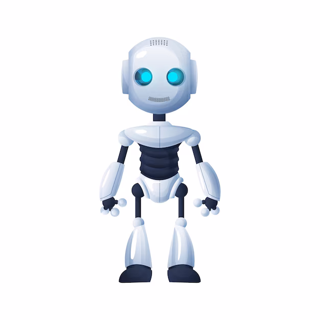 Futuristic smart toy for kids - Future robot with hands and legs full length portrait isolated ...
