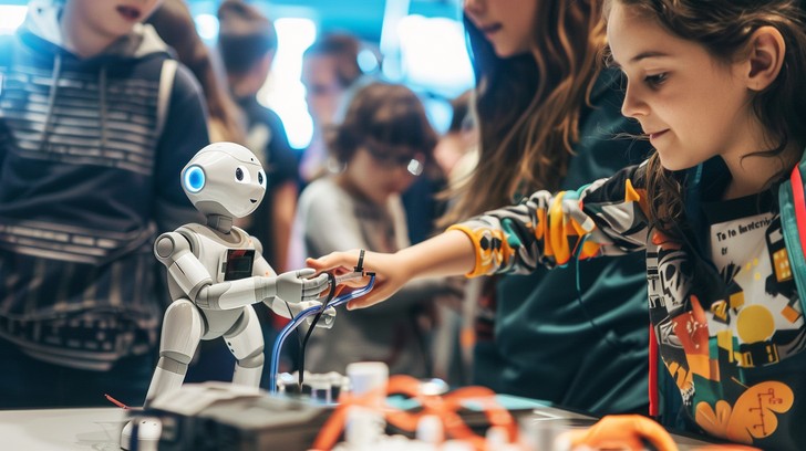 child programming humanoid robot - Free Girl programming robot Photo - Technology, Innovation ...