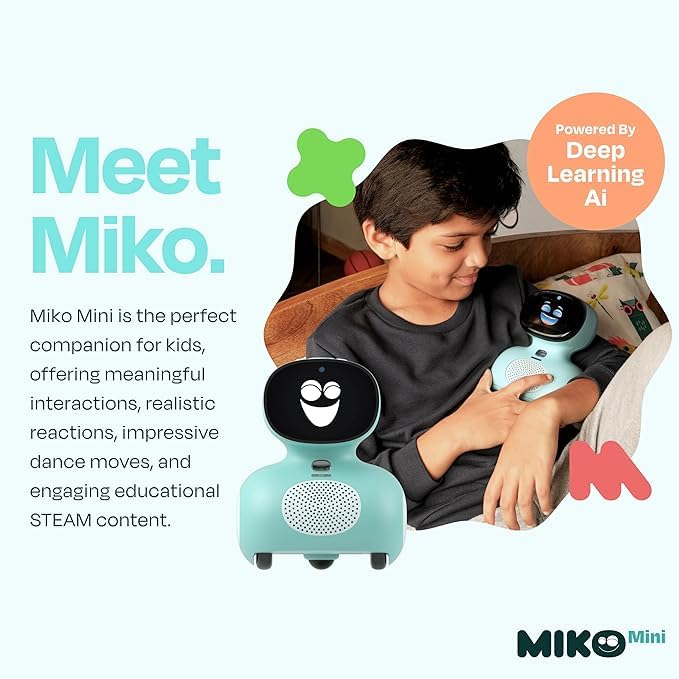 AI robot toy interacting with child - Miko Mini AI Robot for Kids - Interactive Learning Toy - Future of ...