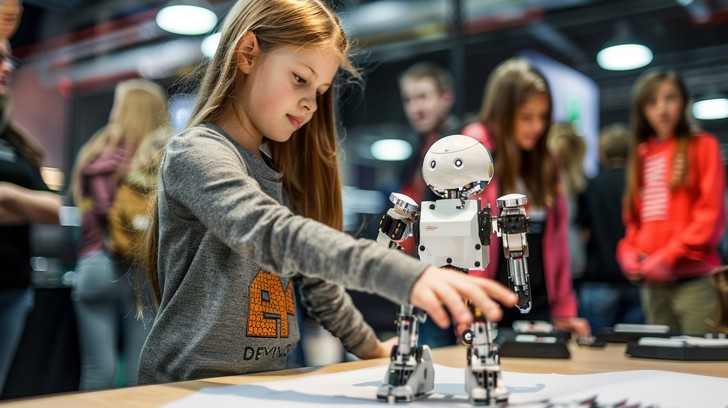 child programming humanoid robot - Free Girl programming robot Photo - Robotics, Technology ...