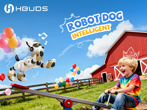 child playing with robotic dog - Amazon.com: HBUDS Robot Dog Toys for Kids, Remote Control Dog ...