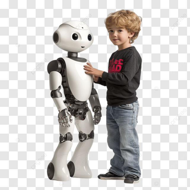 child playing with humanoid robot - Child Interacting With A Robot, Child And Robot, Humanoid ...