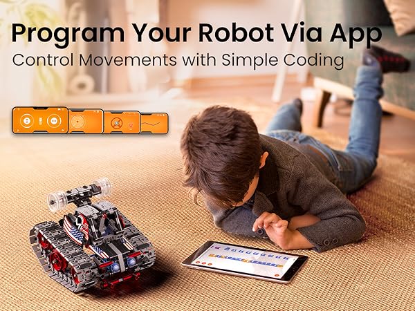 Child building robot with coding kit - Amazon.com: Sillbird Robot Building Kit with Remote Control Gifts ...