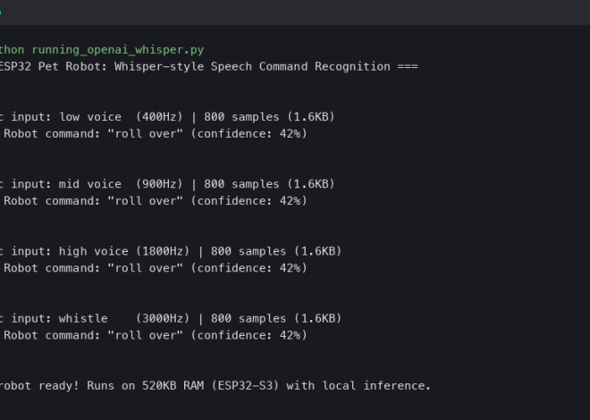 Running OpenAI Whisper on a $30 ESP32 AI Pet Robot
